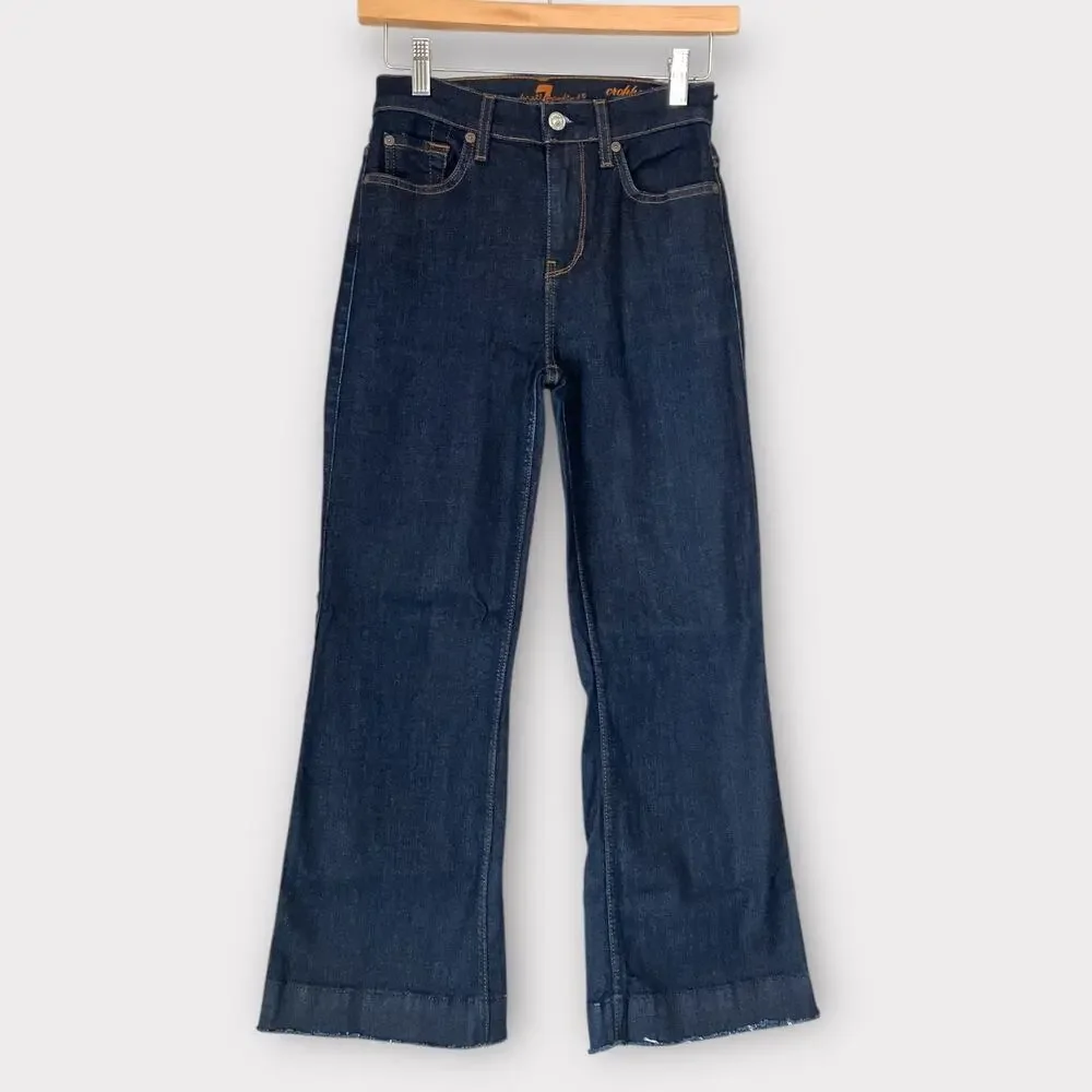 7 For All Mankind Cropped Ali Flare dark wsah euc 24 - Picture 1 of 4